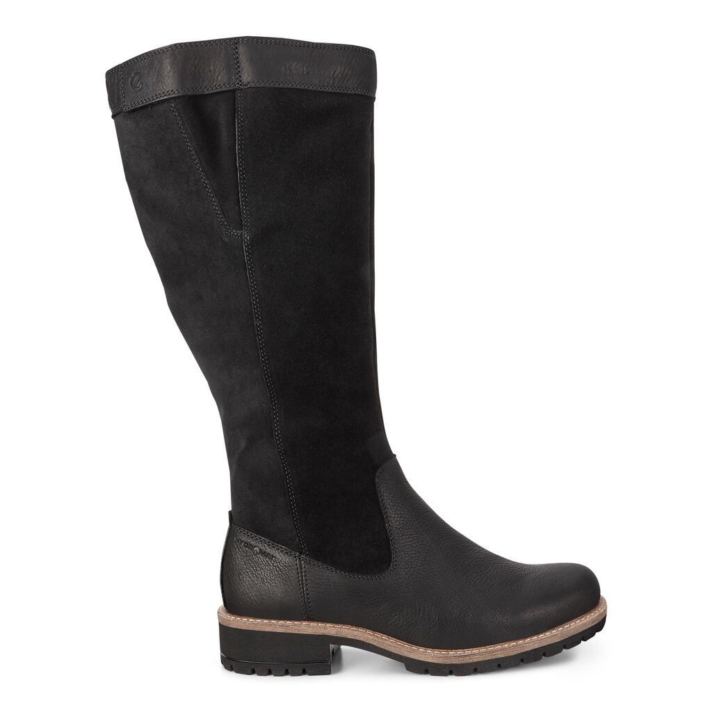 Ecco Elaine High-Cut Womens Tall Boots In Black Online - India ZDW-574168